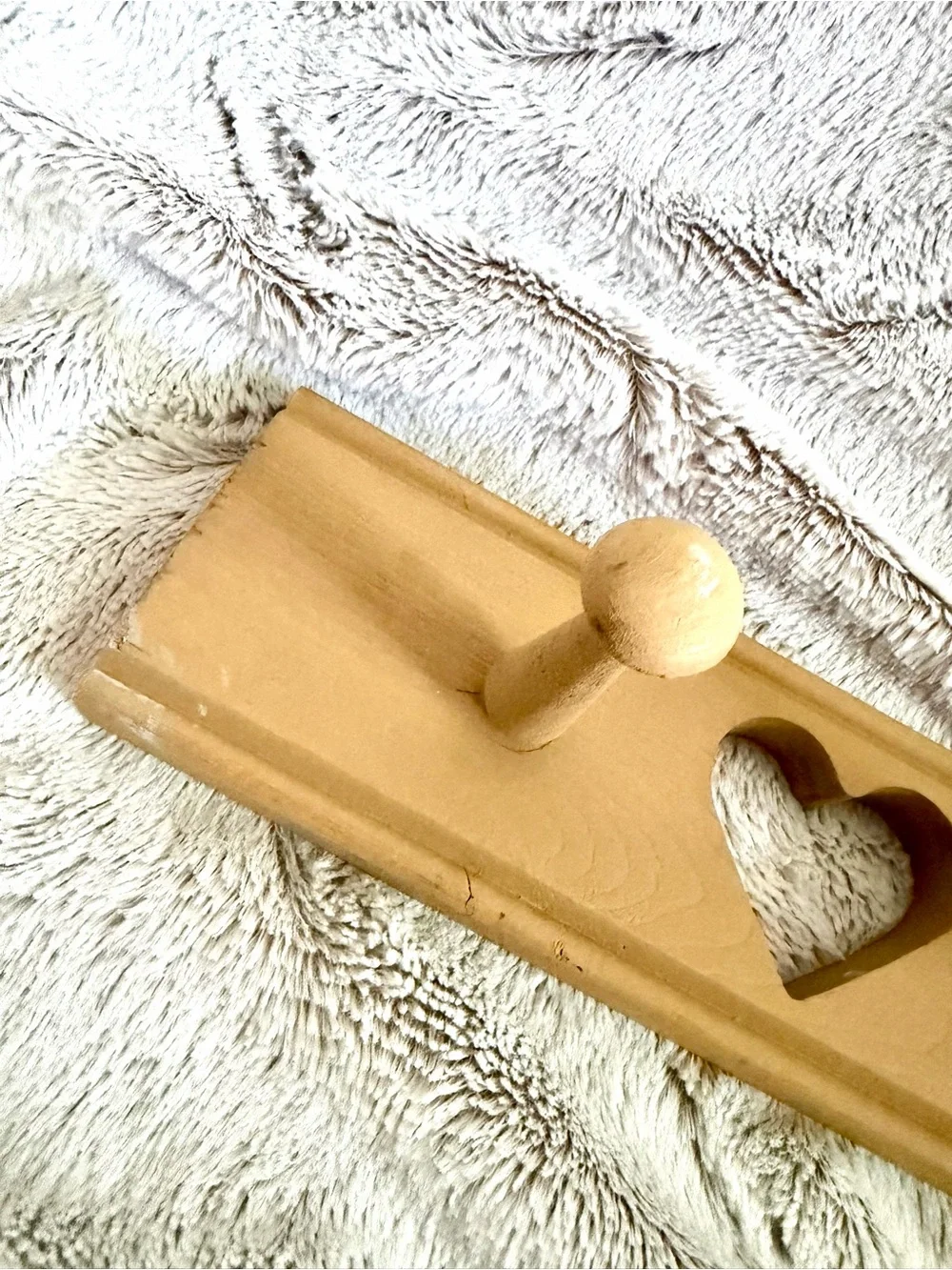 Wooden Heart Peg Rack - Natural Finish